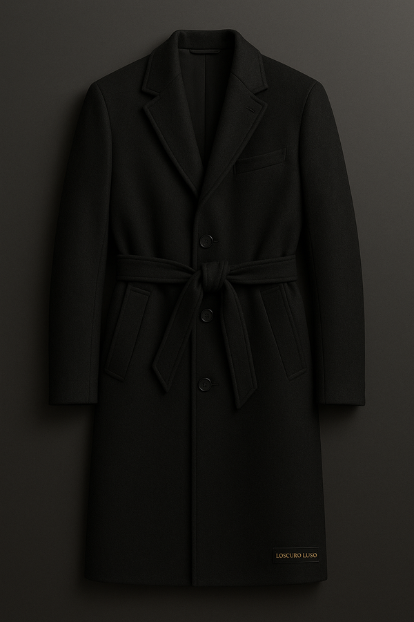 Men’s Black Wool-Cashmere Overcoat