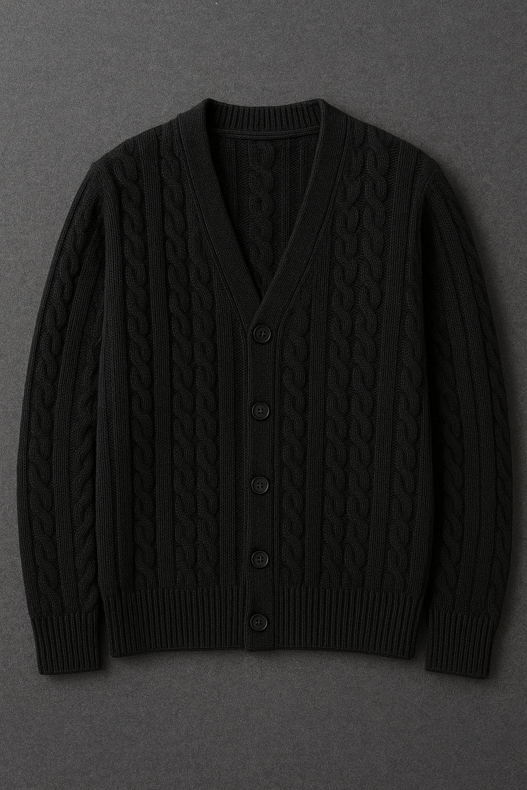 Classic Cable-Knit Wool Cardigan